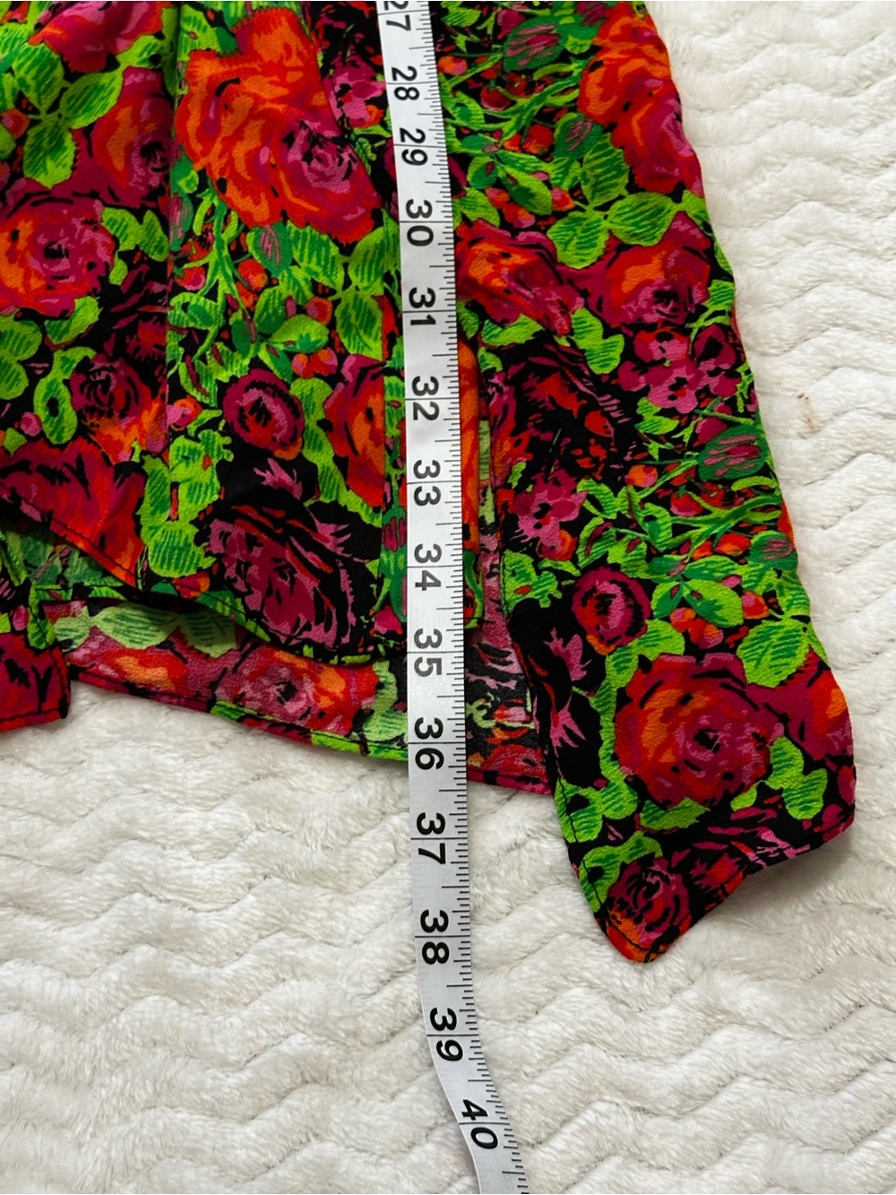 New With Tags! Zara Neon Floral Long Sleeve Knot Front Dress – Size Medium (M) - Picture 6 of 12